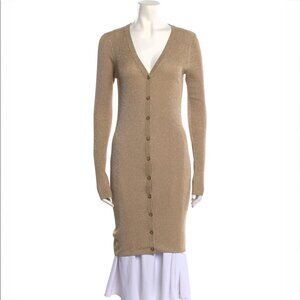 DOLCE&Gabbana gold metallic cardigan dress with belt L new